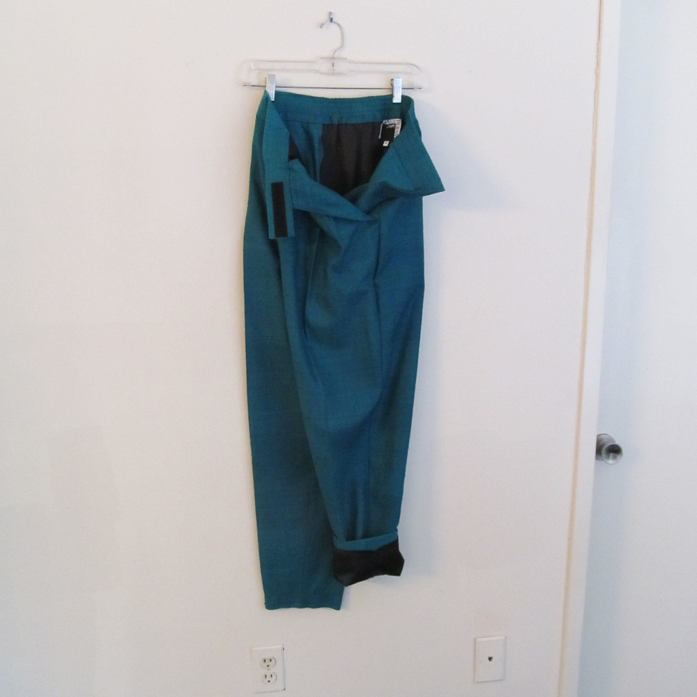 Bonnie Durant teal raw silk pants - Picture 6 of 6